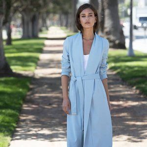 Amazing Soia & Kyo "Dessie" Belted Coat - Sky Blue XXS